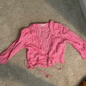 Freakin adorable pink with red star print crop top from FLL! The cutest!